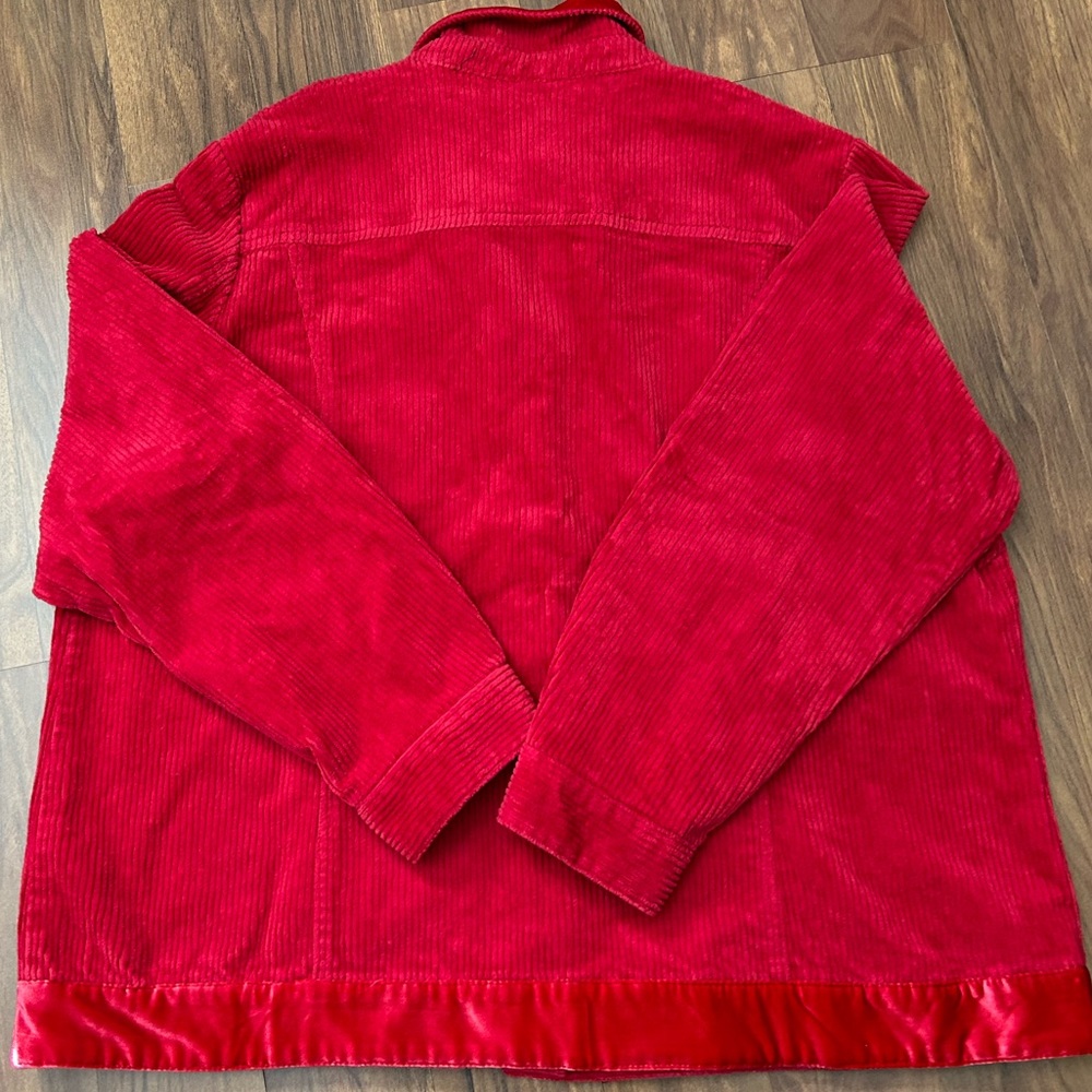 Coldwater Corduroy and Velvet Red Oversize Jacket Creek  Size 2X - Picture 6 of 10